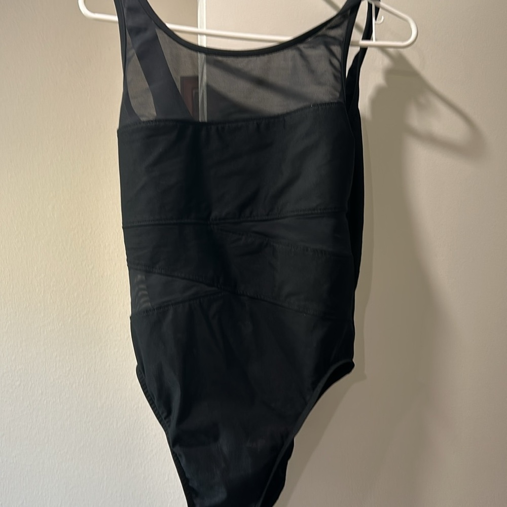 Miraclesuit size 14 black with mesh panels